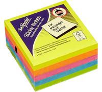 Adhésif Note Cube 76x76mm Neon/Couleurs Assorties (450 Feuilles/Cube) Ref 11702