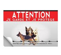 Adhésif plastifié Attention au chien berger allemand