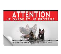 Adhésif plastifié Attention au chien berger allemand travail