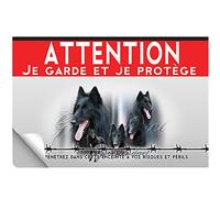 Adhésif plastifié Attention au chien berger belge groenendael