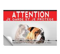 Adhésif plastifié Attention au chien bulldog anglais