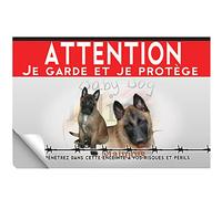 Adhésif plastifié Attention au chien chiots malinois