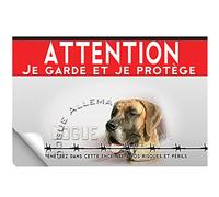 Adhésif plastifié Attention au chien dogue allemand brungé
