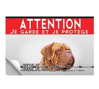 Adhésif plastifié Attention au chien dogue de bordeaux adulte