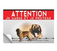 Adhésif plastifié Attention au chien leonberg