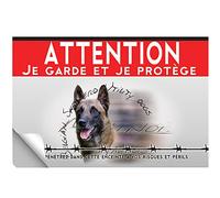 Adhésif plastifié Attention au chien malinois de ring