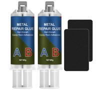Adhésif pour métal, Adhésif pour réparation de métal, 160g Adhésif époxy résistant à la chaleur à haute température, pour métal à métal, acier inoxydable, plastique dur, alliage d'aluminium