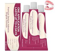 Adhésif pour prothèses dentaires Premium, Colle pour prothèses dentaires sécurisée générique,Gel adhésif puissant pour dents artificielles,Améliore l'ajustement,le confort et la stabilité (3Pièce)
