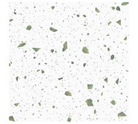 Adhésif PVC Sol Gris Terrazzo Autocollant - Imperméable Vinyle - Carrelage Cuisine et Salle de Bain - Marbre - Chambre (30x30cm Terrazzo Vert encre)