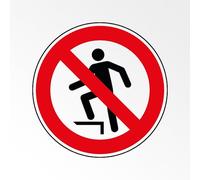 Adhésif Rond - Ne pas marcher sur la surface - P019 - ISO 7010 - 315 mm - Vinyle Souple Autocollant