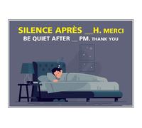 Adhésif Silence Après ...H (Personnalisable) - Dimensions 150x210 mm - Protection Anti-UV