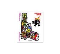 Adhésif Sticker Bomb Pistolet, 10 x 12 cm, Black