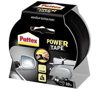 Pattex Power Tape, Ruban adhésif noir de 10m, extra fort pour charges lourdes, Bande adhésive toilée tous supports, Rouleau adhésif étanche