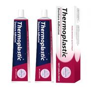 Adhésif thermoplastique pour prothèses dentaires, fixation sûre, adapté aux prothèses complètes et partielles, facile à appliquer et longue tenue. (2Pièce)