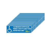 Adhésif Ultra Destructible - Planche de 18 Adhésifs Ultra Destructibles Pensez à Moi Et Garez Vous Un Peu Plus Loin - Dimensions 100 x 30 mm - Protection Anti UV