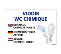 Adhésif Vidoir WC Chimique - Dimensions 300x210 mm - Protection Anti-UV