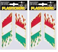 Adhésifs Réfractifs Drapeau Italienne Déchirée en Plastique (Lot de 2)
