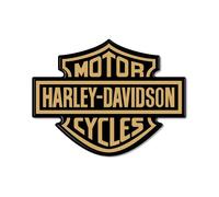 Adhesive 3D Stem Logo Tank Compatible Motorcycle Harley Davidson 95X70 Gold Oro