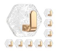 Adhesive Acrylic Hexagonal Bathroom Storage Hooks Require No Drilling And A