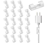 Adhesive Cable Clips - 20Pcs Self-Adhesive Cord Management Clips | 1.18 inch Sticky Wire Organizer Hooks for Cat6 Ethernet Cable USB Power Cord Mouse Keyboard Charging Line Under Desk Wall