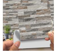 Adhésive Décorative à Carreaux pour Salle de Bains et Cuisine Stickers Carrelage,20Pcs 3D Imitation Pierre - 10cm