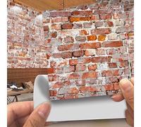 Adhésive Décorative à Carreaux pour Salle de Bains et Cuisine Stickers Carrelage, Hiser 20 Pièces Imitation cuir style brique 3D imitation pierre Imperméables Auto-adhésifs Décoration (LA007, 15cm)