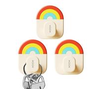 Adhesive Hanger Hooks, 3 Piece Sticky Holder Organizer with Water Resistant Style, Robes Scarves Accessories for Shower Door Mirror Refrigerator Balcony Boat Hostel Cabin Pantry Workstation Closet