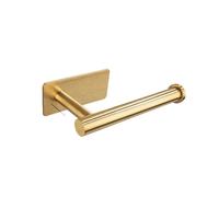 Adhesive Paper Holder Stainless Steel Brushed Stand Kitchen Bathroom Toilet Towel Roll(Gold)