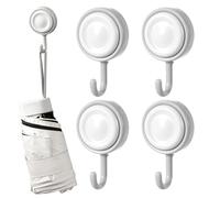 Adhesive Shower Hooks | 4 Pieces 360 Degree Rotating Adhesive Hooks | Home Supplies Kitchen Shower House Yard Cottage Beach Cabin Nursery Bedside Lake Summer Smooth Surfaces And Ensuring No Damage Or