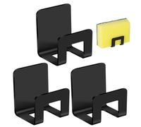 Adhesive Sponge Rack - Premium Stainless Steel Holder, Wall Mounted Dishcloth Organizer, Sturdy Kitchen Cleaning Shelf, Modern Rust Resistant Hanging Hook, Space Saving Utility Storage | Bathroom Use