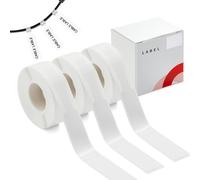 Adhesive Tape for D11/D110/D101 Printer,3 Rolls (195 Pieces in Total) D11 Cable Thermal Sticker Labels Waterproof Anti-oil Paper for Cables White 12.5 x 109 mm
