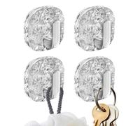 Adhesive Towel Hooks For Bathrooms | 4 Pieces Waterproof No Drill Hanger | Water Wave Texture Wall Adhesive Hooks | For Toilet Shower Door Clothing Coat Purse Key Hat Backpack Bag Wreath