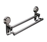 Adhesive Towel Rod - Arm Holder for Compact Living | Damage Free Mounting Weight Bearing Balance with Reinforced Locking Discs & Polished Metal Frame for Rinsing Airing Storing HangingAdhesive