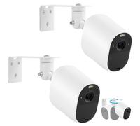 Adhesive Wall Mount Design for Arlo Pro 4/ Arlo Essential Spotlight Camera, Update No Drill VHB Stick On or Screws Install, 360°Adjustable Mounting Bracket Outside for Arlo(2 Pack White)