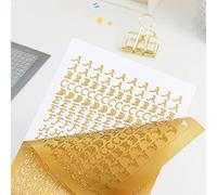 Adhésives Alphabet Stickers, Autocollant Lettre, Letter Stickers, 5 Autocollants Lettres Alphabet à Paillettes, pour Scrapbooking, Or et Argent