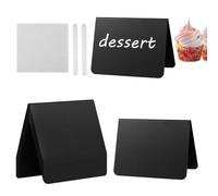 Adhesivos Para Puerta De Coche Lot de 12 tableaux pour présentation alimentaire, avec stylo et chiffon blancs, étiquettes de table à dessert, pour buffet, fête, réunion, fête, repas, événement