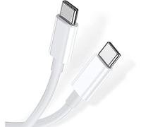 Adhiper Câble USB-C vers USB-C 60W 20V/3A Câble Type C Charge Rapide, Compatible avec Huawei MateBook 13s/14s, MateBook E 2023, MatePad SE/10.4, Séries Nova 11/12, Séries P60/P50, etc. (1m/Blanc)