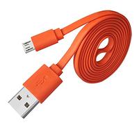 Adhiper Flip 3 USB Câble Micro USB Orange Convient pour Fast Flat Cable Câble d'alimentation compatible Convient pour JBL Flip 2 Flip 3 Flip 4 Haut-parleur et UE Boom 22AWG Android (1M/Orange)