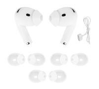 Adhiper Lot de 3 paires de crochets d'oreille pour AirPods 4 avec suppression du bruit [1 sangle anti-perte ajoutée] Crochets d'oreille antidérapants Accessoires pour écouteurs Blanc