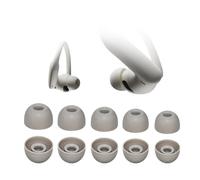 Adhiper Lot de 5 Paires d’Embouts de Rechange en Silicone pour Beats Powerbeats Pro 2 / Solo Buds/Fit Pro/Studio Buds/Studio Buds+, Compatibles avec Le Boîtier de Charge (XL/L/M/S/XS, Sable)