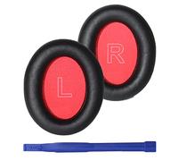 Adhiper Q10 Coussinets en Cuir protéiné Coussinets Anti-Bruit Cache-Oreilles pour Casque Pièce de Rechange Compatible avec Les écouteurs Anker Soundcore Life Q10(Noir + Rouge)