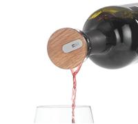 AdHoc Bec Verseur CasQ, Bouchon et Bec Verseur en Bois, Ultra Plat | Bouchon et Bec Verseur pour Bouteille, Vin, Champagne, Prosecco, Spiritueux, Garde Bulles, Étanche, Hermétique, Réutilisable