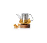 ADHOC Coffret cadeau Théière FUSION et Réchaud 1l Verre / Acacia