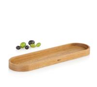 AdHoc Dessous de Verre Posto Plateau en Bois d'acacia, Moulin à sel et Poivre, Support pour Bol de Service à Lait et Sucre, Repose-thé et café, Cruet pour Bougies 35 cm x 8 cm
