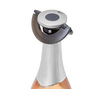 AdHoc FV53 Gusto Bouchon à champagne étanche en plastique et silicone Noir et argenté
