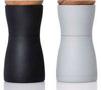 AdHoc MP125 Set moulin à sel et moulin à poivre Twin Black & Grey, plastique | bois de chêne