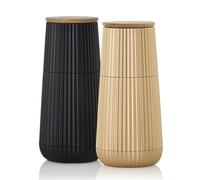 AdHoc MP153 Scape Lot de moulins à poivre et à sel en relief avec broyeur en céramique CeraCut® Noir/doré