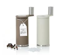 AdHoc SMOOS Moulin à poivre et sel à manivelle avec mécanisme à engrenages | Lot de 2 moulins manuels avec broyeur en céramique | Mouture réglable broyage sans effort