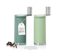 AdHoc SMOOS Moulin à poivre et sel à manivelle avec mécanisme à engrenages | Lot de 2 moulins manuels avec broyeur en céramique | Mouture réglable broyage sans effort