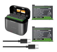 Adicop Insta 360 X3 Batterie Etanche et Chargeur pour Insta 360 One X3, 2 PCS 1850 mAh Batterie Compatible avec Insta 360 X3